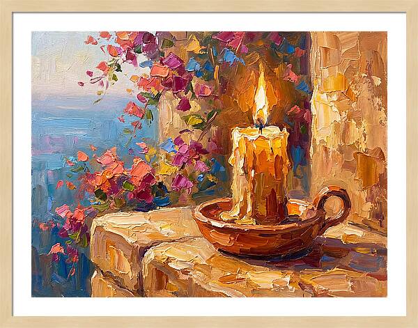 Burning Candle By The Sea