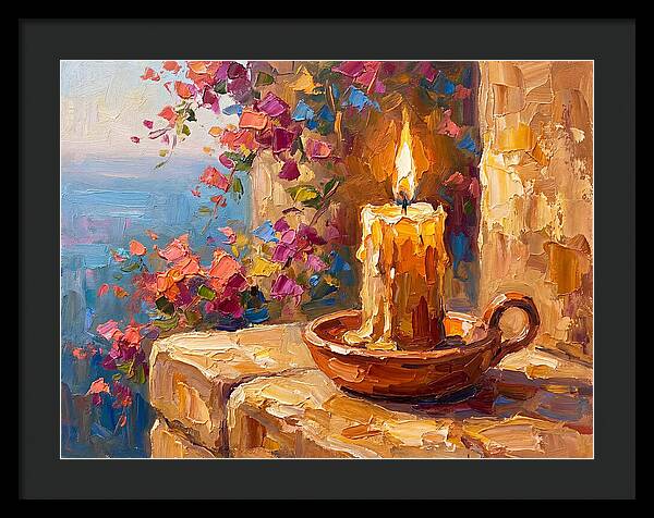 Burning Candle By The Sea