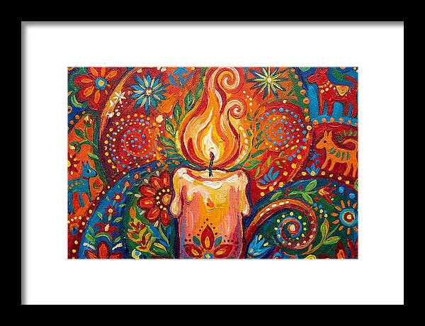 Burning Candle In Folk Art
