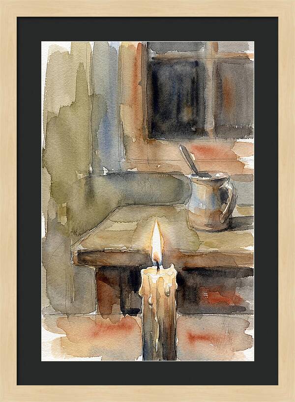 Burning Candle On A Table