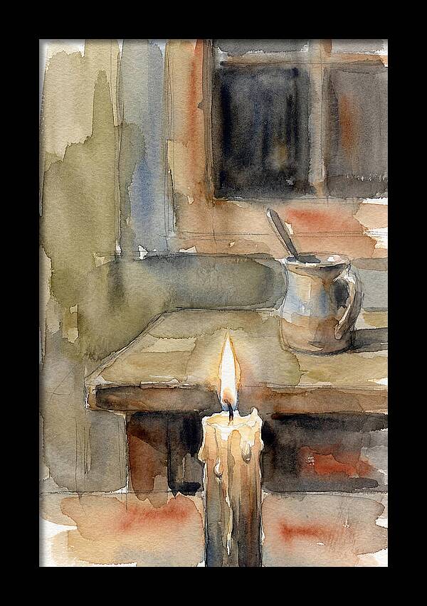 Burning Candle On A Table