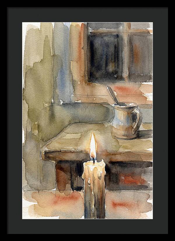 Burning Candle On A Table