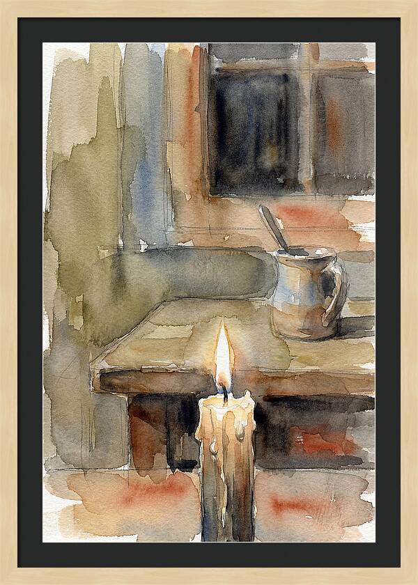 Burning Candle On A Table