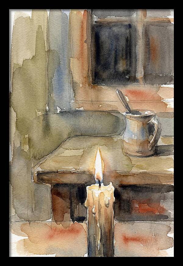 Burning Candle On A Table