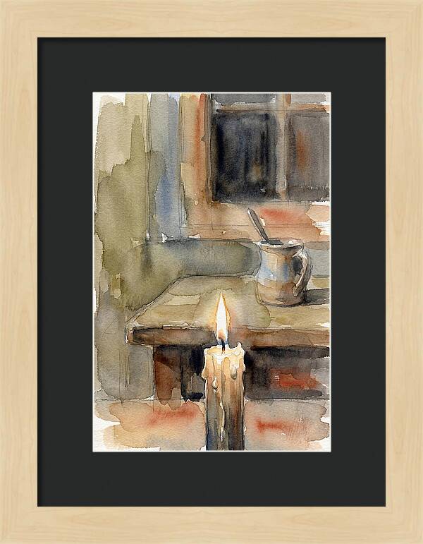 Burning Candle On A Table