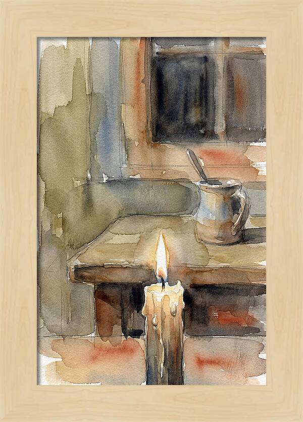 Burning Candle On A Table