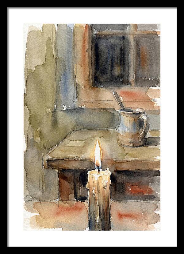 Burning Candle On A Table