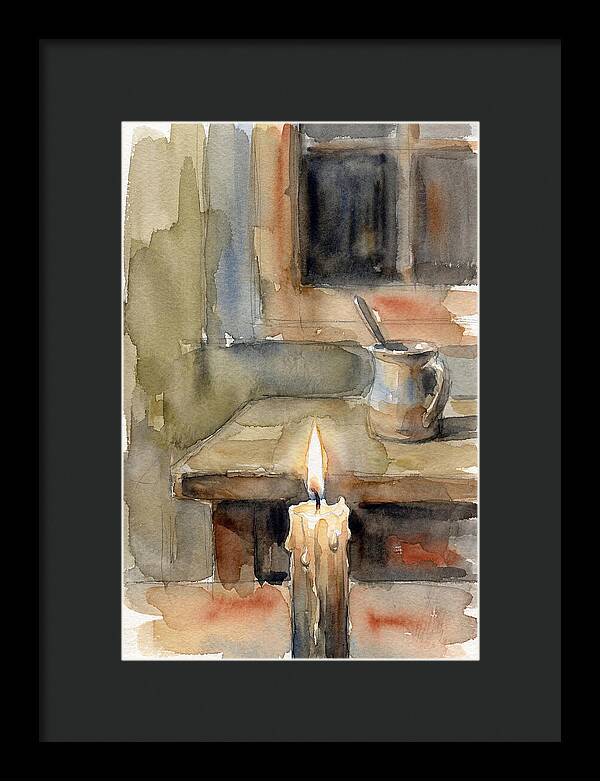 Burning Candle On A Table