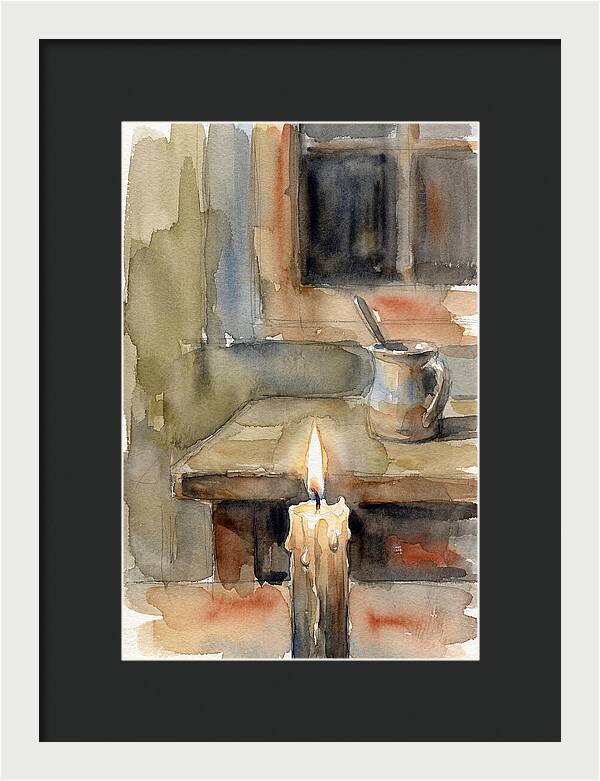 Burning Candle On A Table