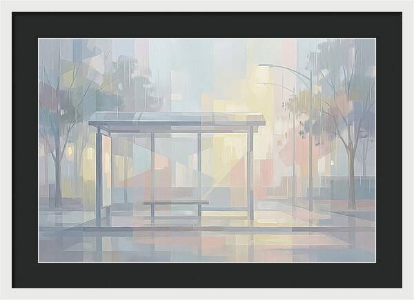 Bus Shelter On A Rainy Day