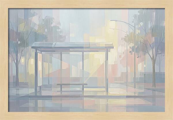 Bus Shelter On A Rainy Day