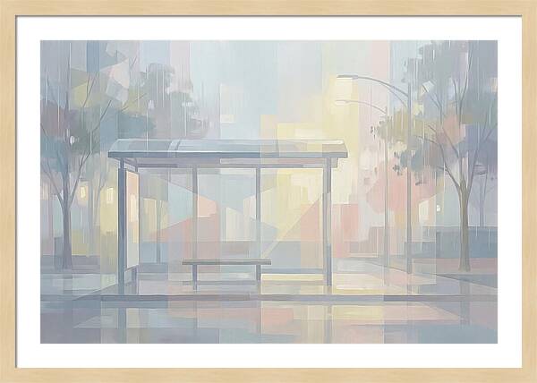 Bus Shelter On A Rainy Day