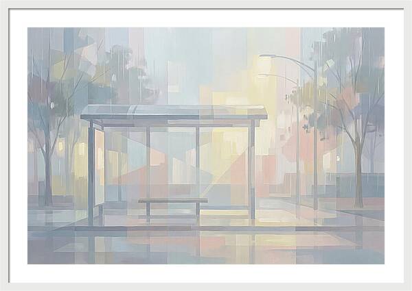 Bus Shelter On A Rainy Day