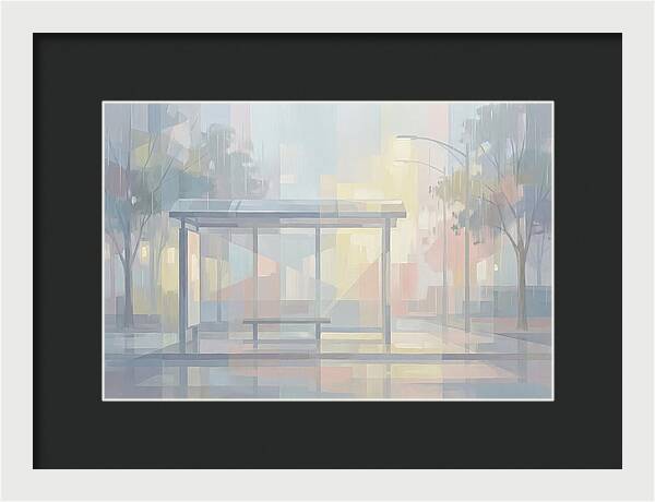 Bus Shelter On A Rainy Day