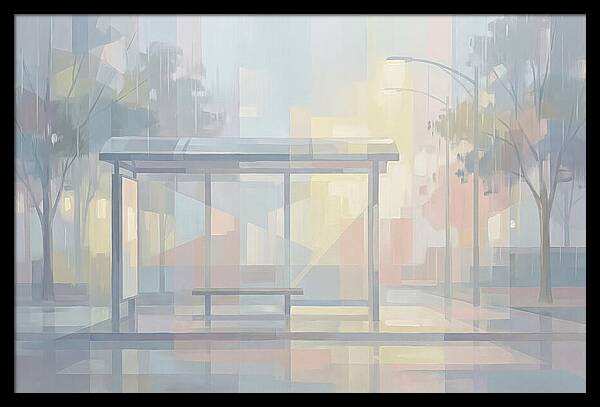Bus Shelter On A Rainy Day