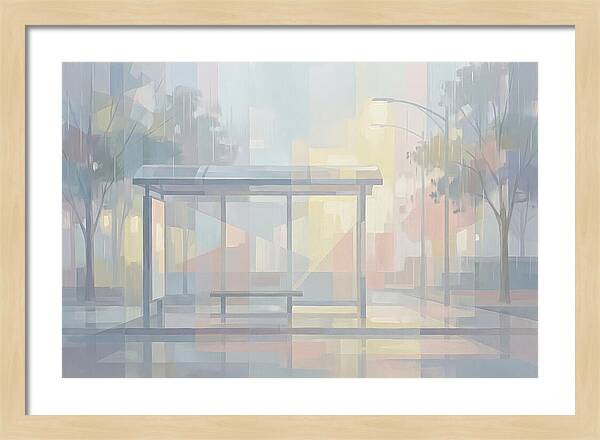 Bus Shelter On A Rainy Day