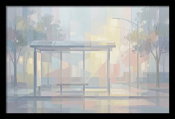 Bus Shelter On A Rainy Day
