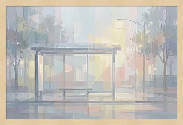 Bus Shelter On A Rainy Day