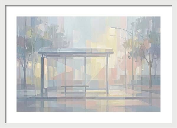 Bus Shelter On A Rainy Day