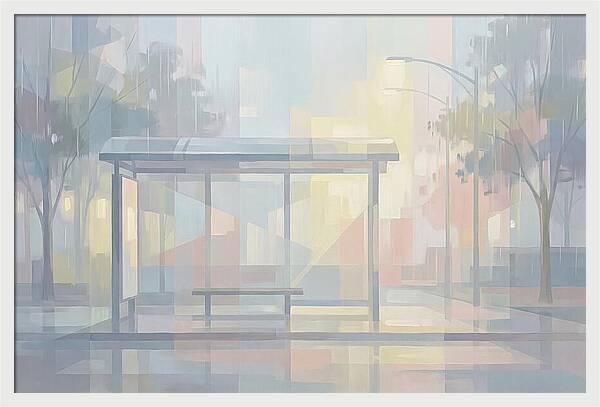 Bus Shelter On A Rainy Day