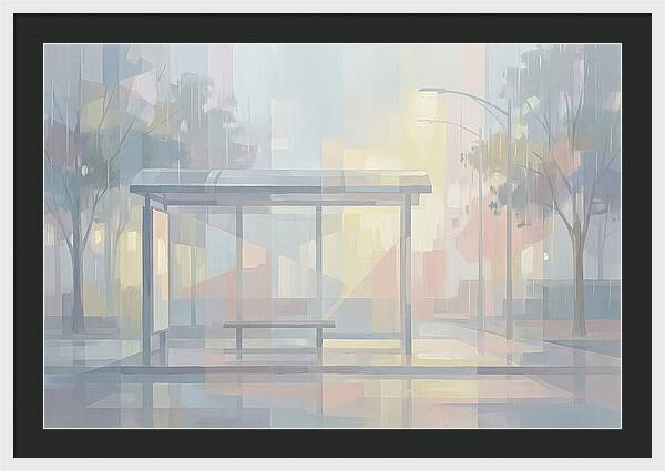 Bus Shelter On A Rainy Day