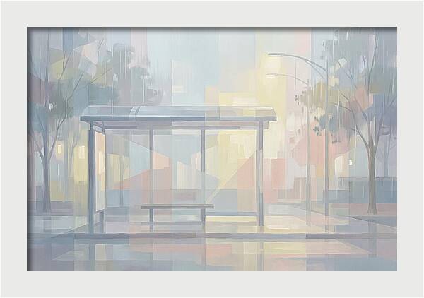 Bus Shelter On A Rainy Day