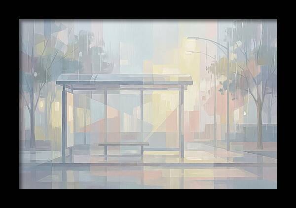 Bus Shelter On A Rainy Day