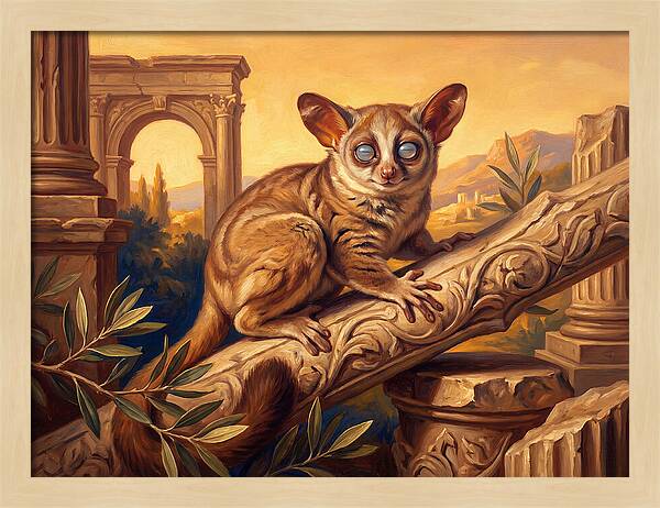 Bushbaby Among Ancient Ruins