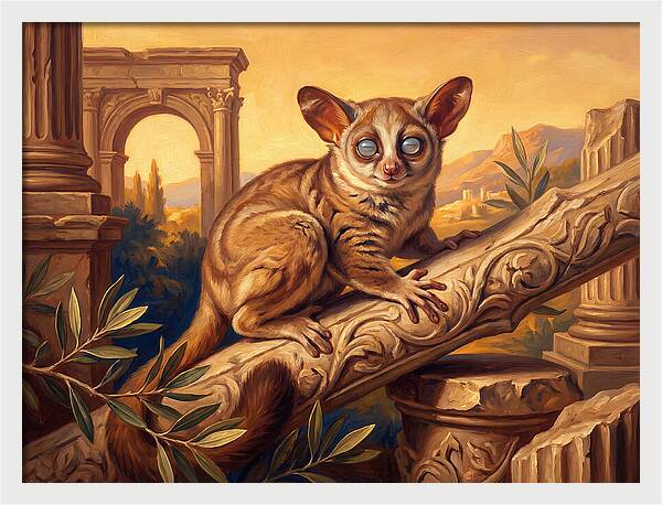 Bushbaby Among Ancient Ruins