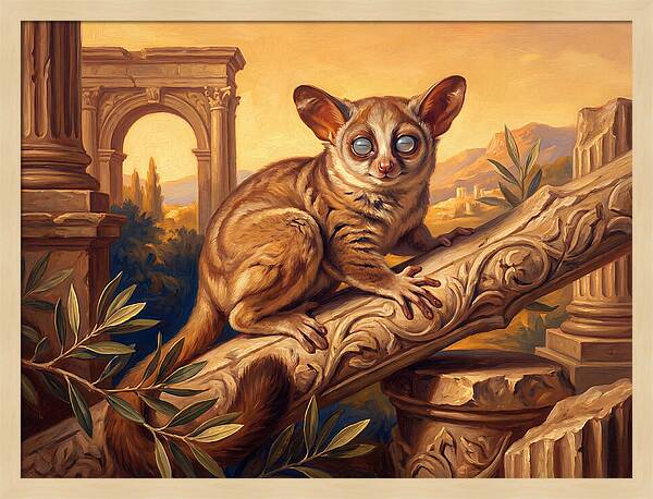 Bushbaby Among Ancient Ruins