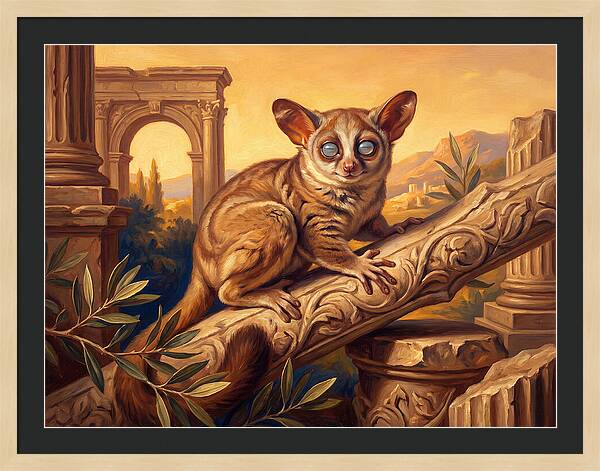 Bushbaby Among Ancient Ruins