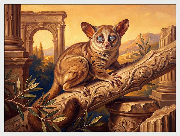 Bushbaby Among Ancient Ruins