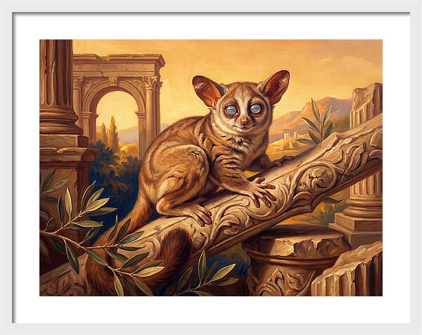 Bushbaby Among Ancient Ruins