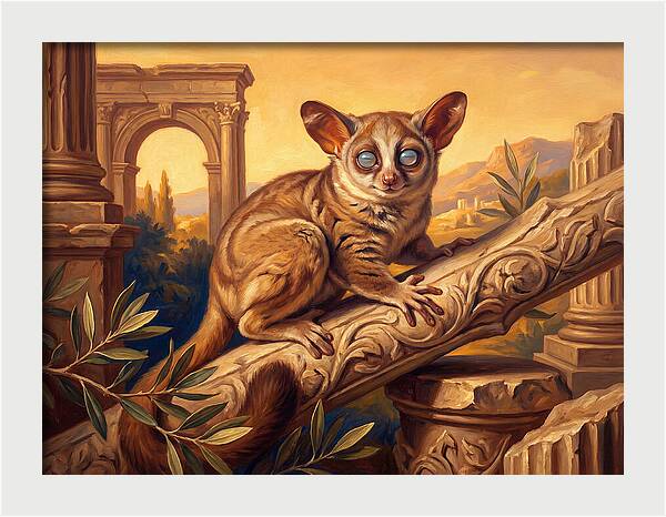 Bushbaby Among Ancient Ruins