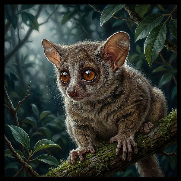 Bushbaby Among Lush Foliage