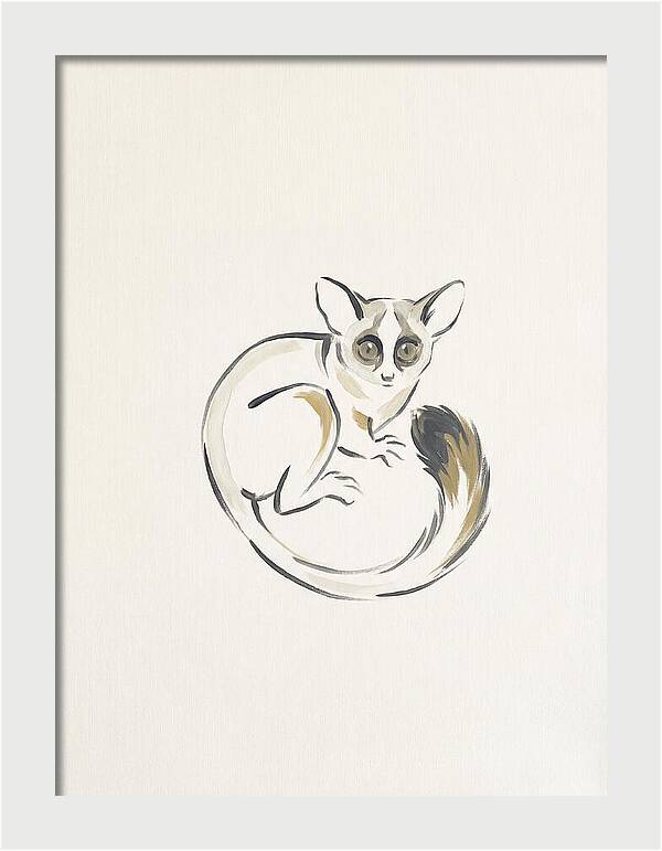 Bushbaby In Minimalist Style