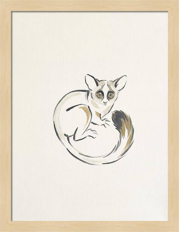 Bushbaby In Minimalist Style