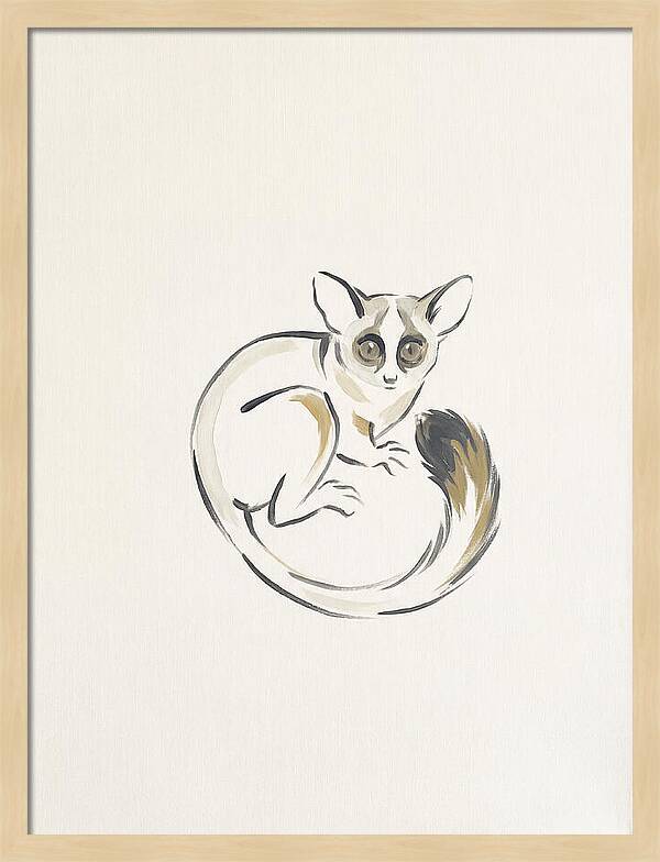 Bushbaby In Minimalist Style