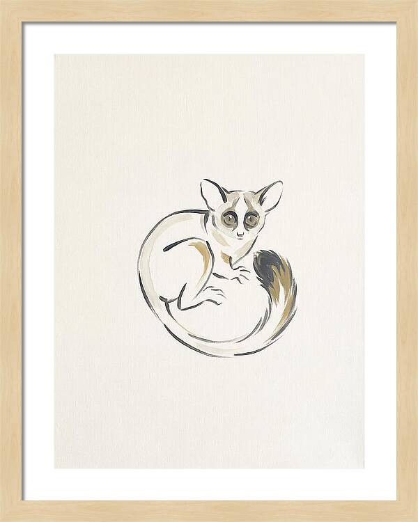 Bushbaby In Minimalist Style