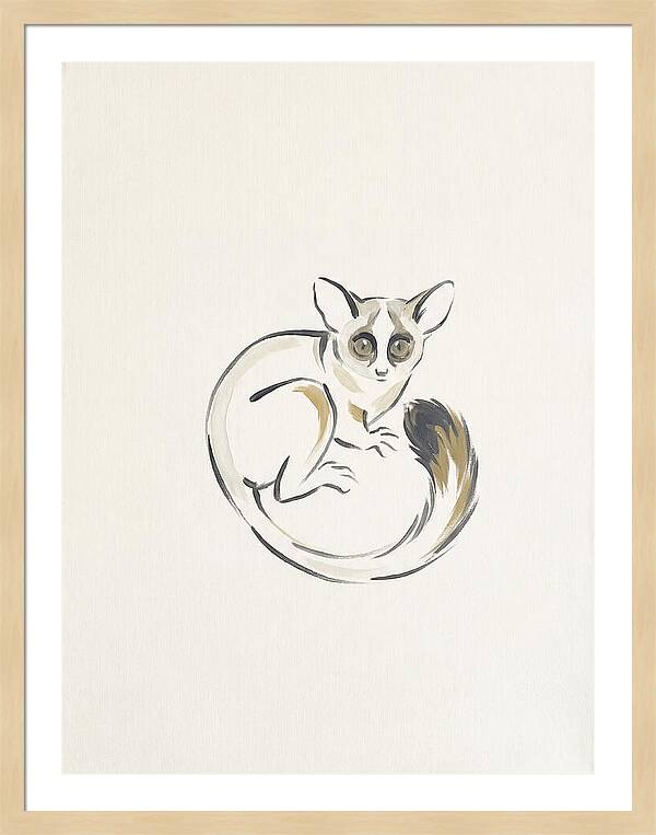 Bushbaby In Minimalist Style
