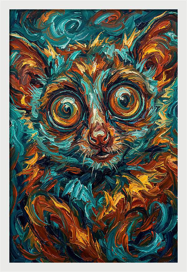 Bushbaby In Vibrant Swirls
