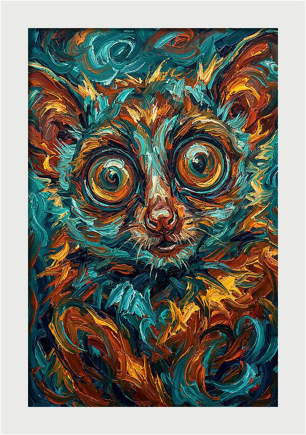 Bushbaby In Vibrant Swirls