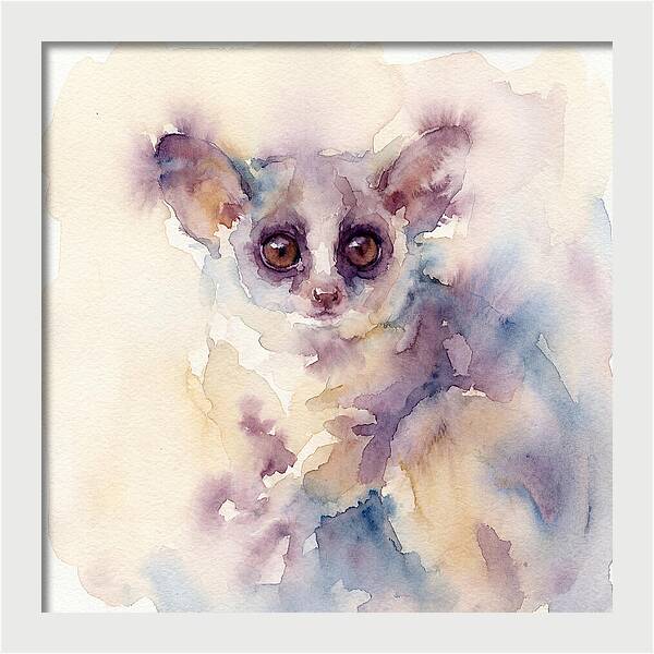 Bushbaby In Watercolor Hues