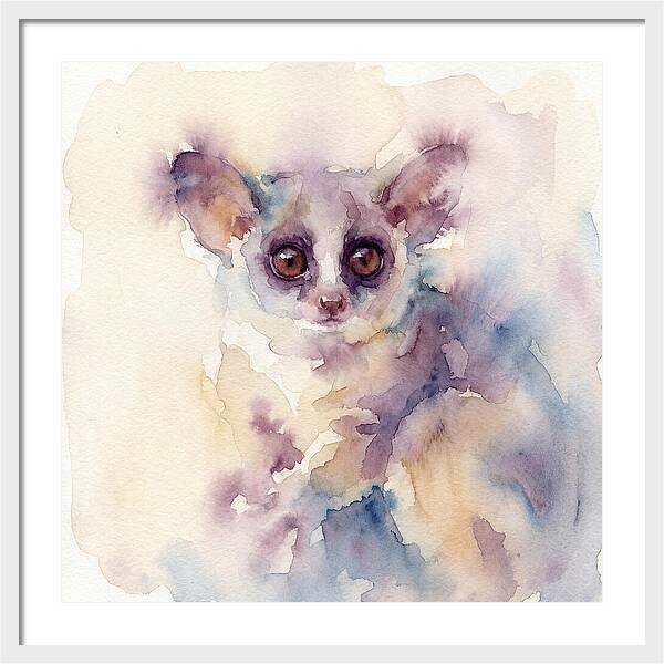 Bushbaby In Watercolor Hues