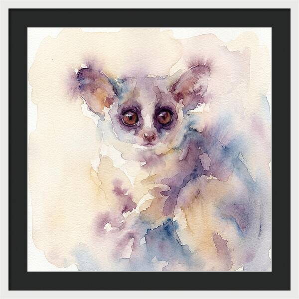 Bushbaby In Watercolor Hues