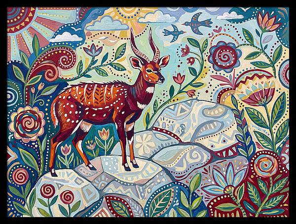 Bushbuck Among Vibrant Flora