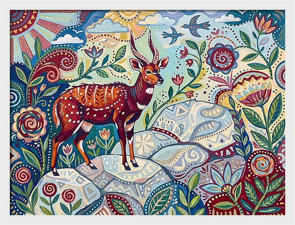 Bushbuck Among Vibrant Flora