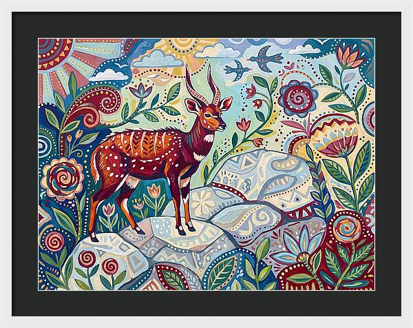 Bushbuck Among Vibrant Flora