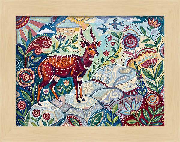 Bushbuck Among Vibrant Flora