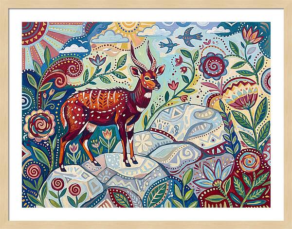 Bushbuck Among Vibrant Flora